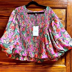 Gorgeous Top, smocked with balloon sleeves